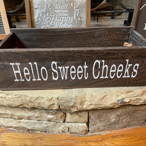 New Rustic Farmhouse Wood Bathroom Decor Toilet Paper Storage Caddy - Picture 11 of 12